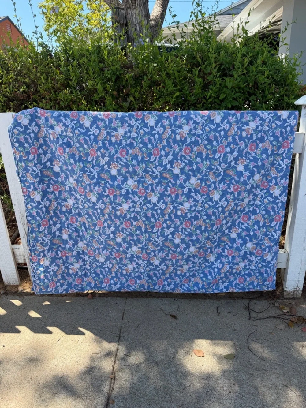 VTG Ralph Lauren Jardin Blue 3-Piece Sheet Set Blue Floral 90s 100% Cotton FLAWS